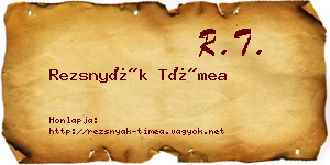 Rezsnyák Tímea névjegykártya